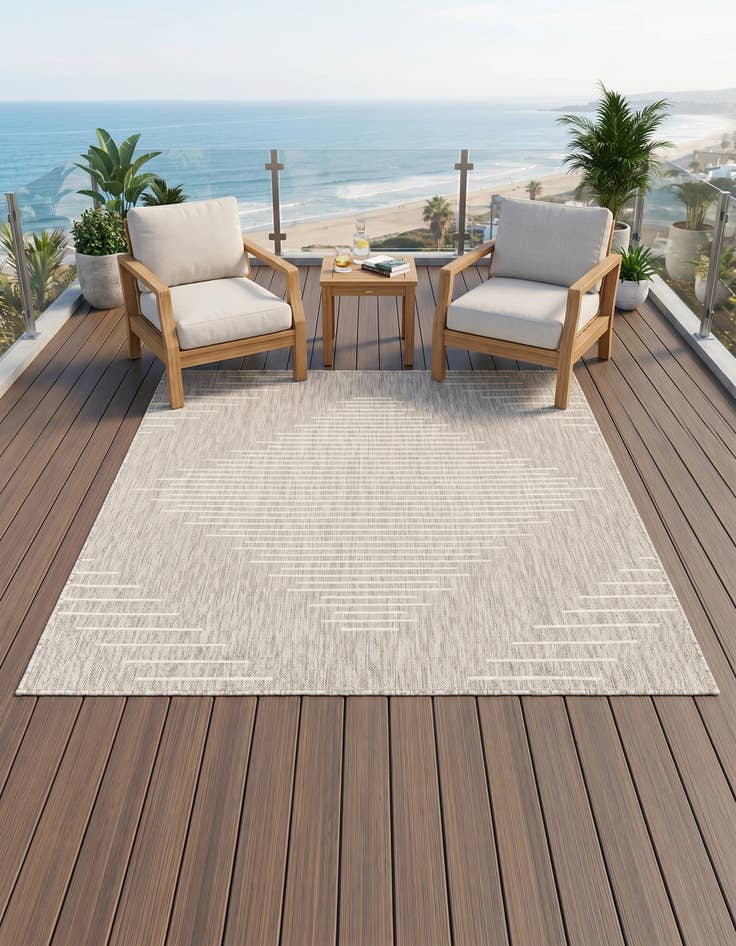 Detail image of 6' x 6' Easy-Clean Modern Indoor / Outdoor Square Rug