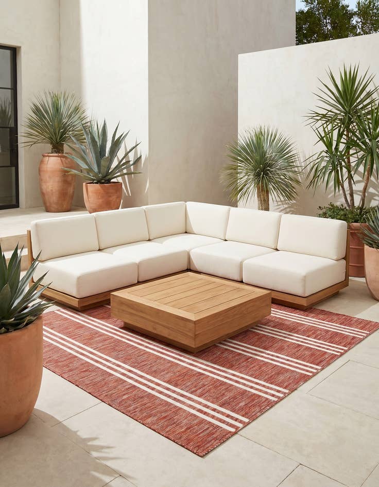 Detail image of 7' 10 x 7' 10 Easy-Clean Jill Zarin Anguilla Indoor / Outdoor Square Rug