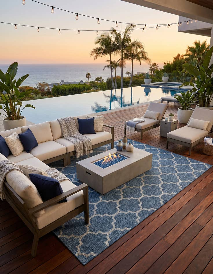 Detail image of 7' x 10' Easy-Clean Lattice Indoor / Outdoor Rug