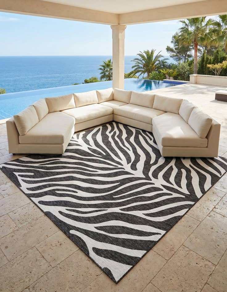 Detail image of 10' x 10' Easy-Clean Safari Indoor / Outdoor Square Rug