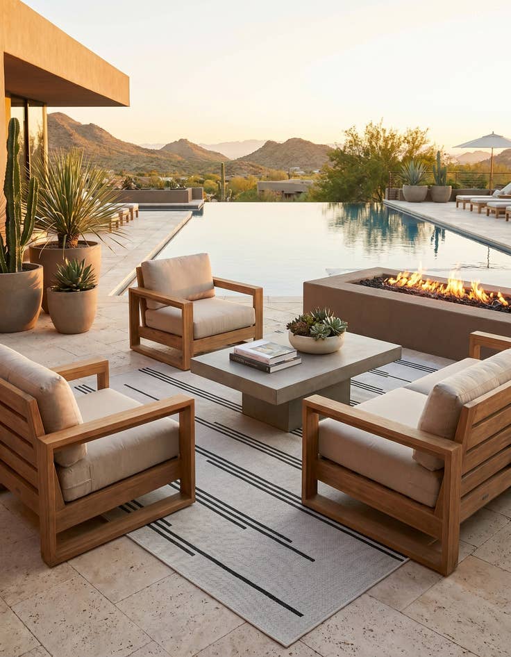 Detail image of 6' x 9' Easy-Clean Modern Indoor / Outdoor Rug