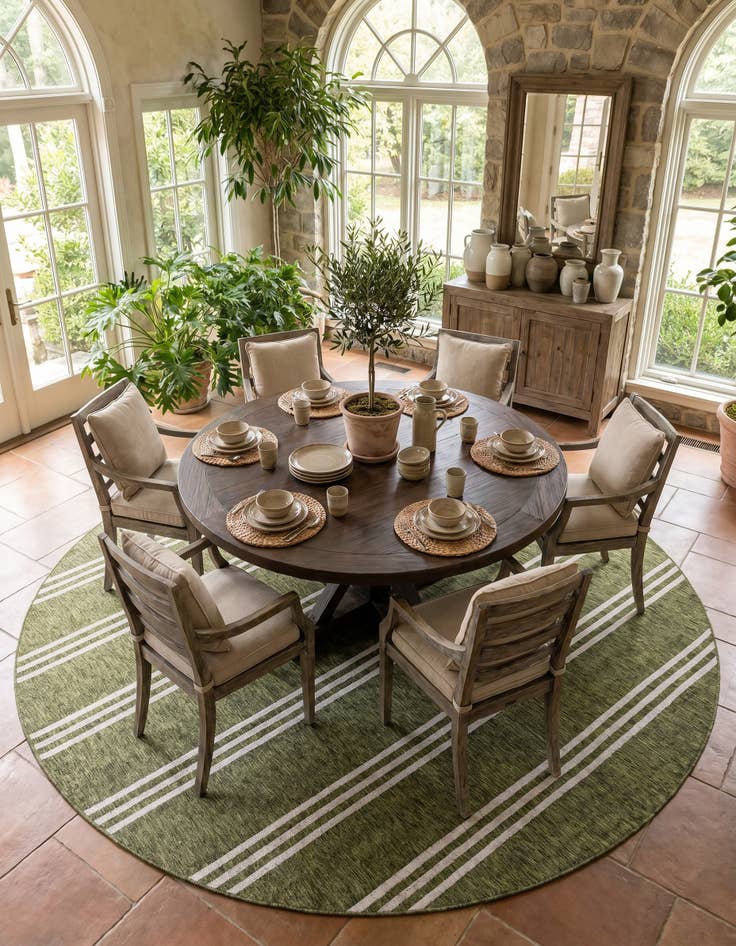 Detail image of 13' x 13' Easy-Clean Jill Zarin Anguilla Indoor / Outdoor Round Rug