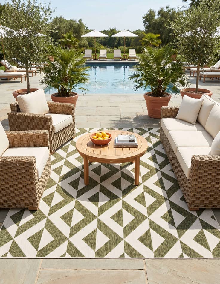Detail image of 7' 10 x 10' Easy-Clean Jill Zarin Napa Indoor / Outdoor Rug