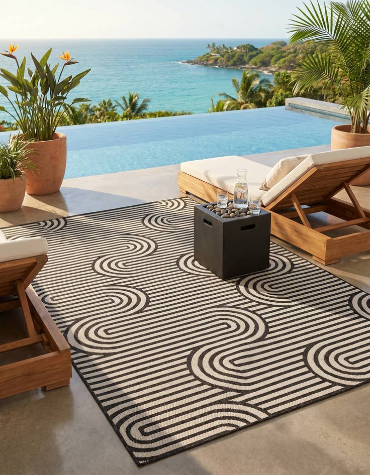 Detail image of 9' x 12' Easy-Clean Modern Indoor / Outdoor Rug