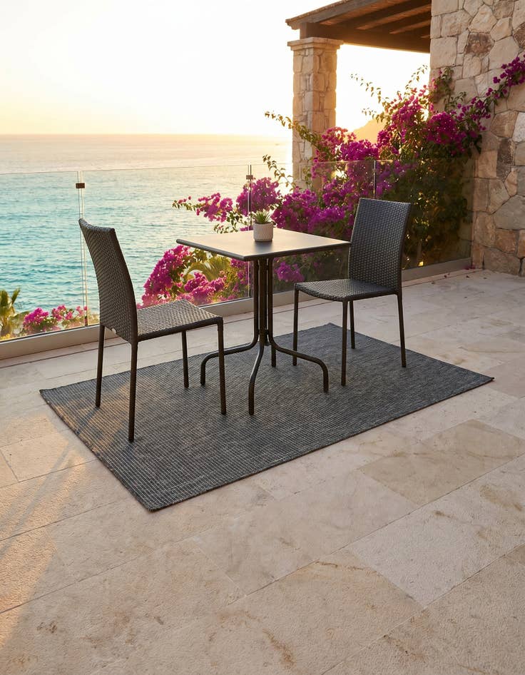 Detail image of 3' 1 x 5' 3 Easy-Clean Solid Indoor / Outdoor Rug