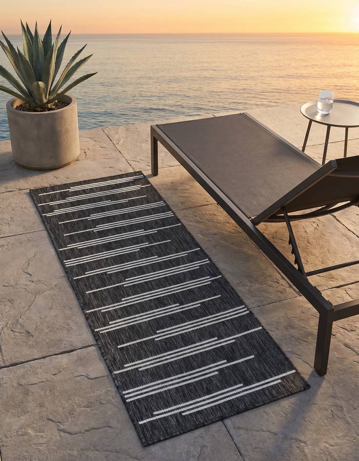 Detail image of 2' x 6' Easy-Clean Modern Indoor / Outdoor Runner Rug