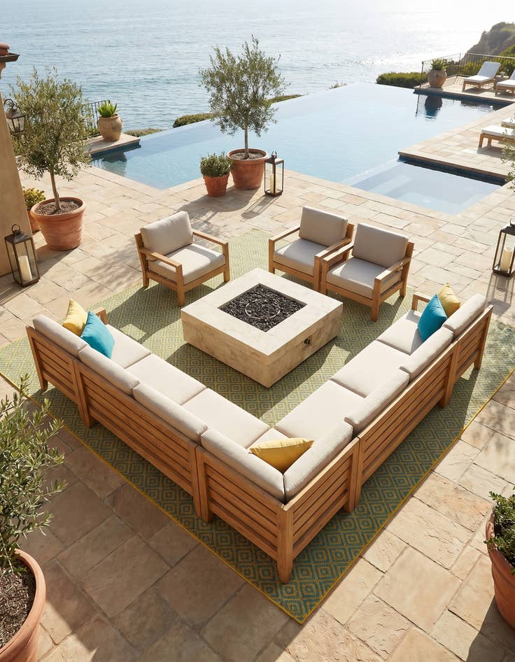 Detail image of 13' x 13' Easy-Clean Jill Zarin Costa Rica Indoor / Outdoor Square Rug