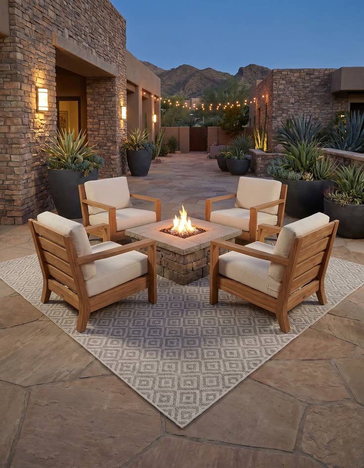 Detail image of 7' 10 x 7' 10 Easy-Clean Jill Zarin Costa Rica Indoor / Outdoor Square Rug