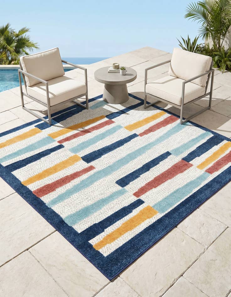 Detail image of 5' 3 x 5' 3 Easy-Clean Belize Indoor / Outdoor Square Rug