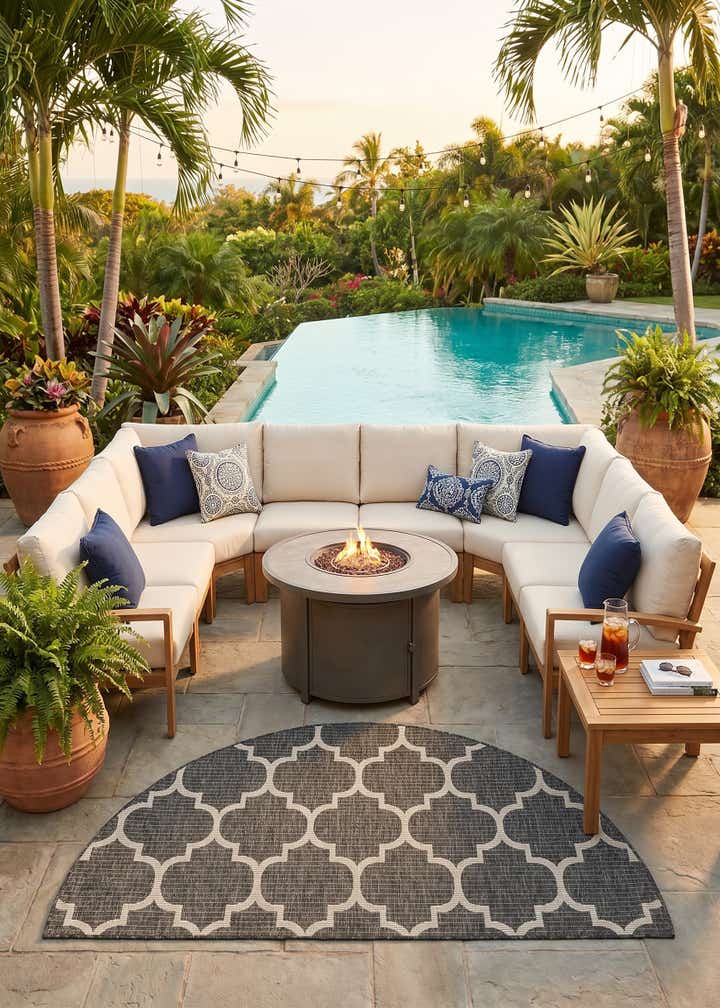 3' x 6' Easy-Clean Trellis Indoor / Outdoor Hearth Rug
