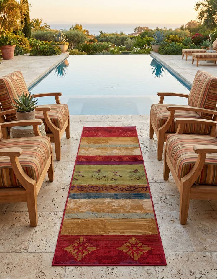 Detail image of 2' x 6' Easy-Clean Modern Indoor / Outdoor Runner Rug