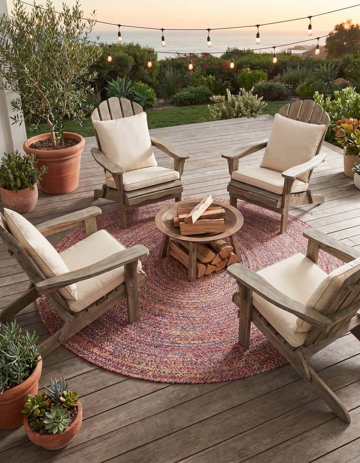 Detail image of 5' 3 x 5' 3 Easy-Clean Eco Verse Washable Indoor / Outdoor Round Rug