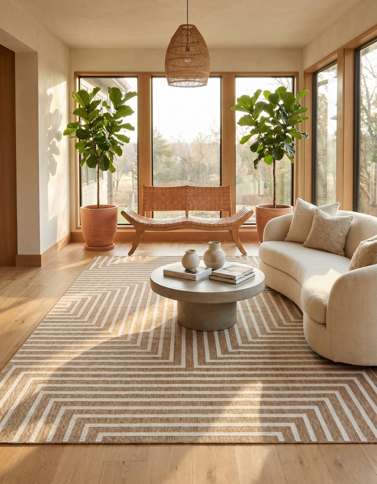 Detail image of 10' x 14' Easy-Clean Modern Indoor / Outdoor Rug