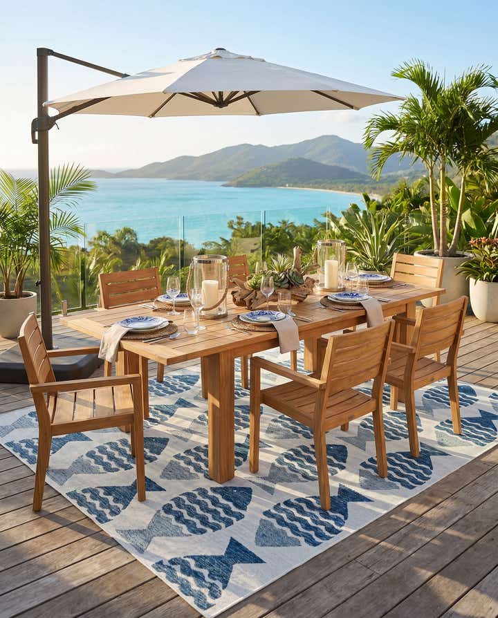 7' x 10' Easy-Clean Coastal Indoor / Outdoor Rug