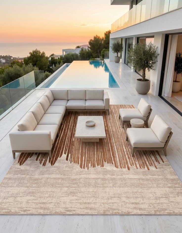 Detail image of 9' x 12' Easy-Clean Modern Indoor / Outdoor Rug
