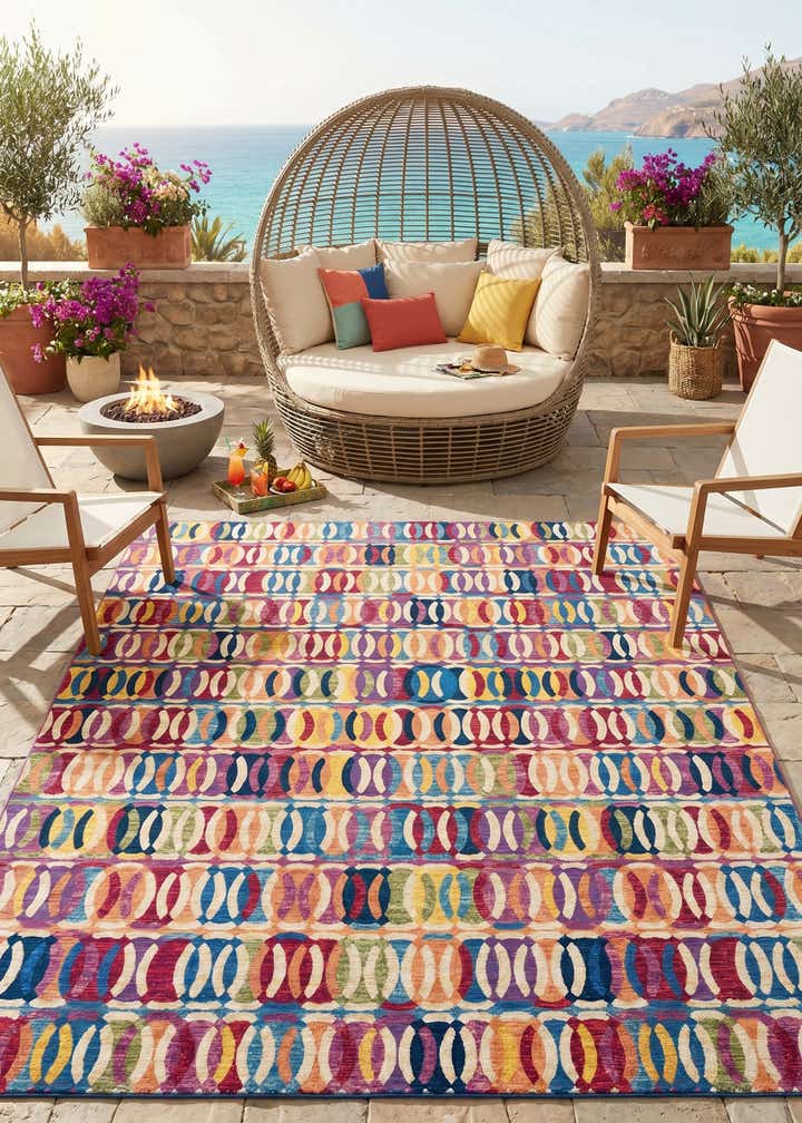 10' x 14' Easy-Clean Modern Indoor / Outdoor Rug
