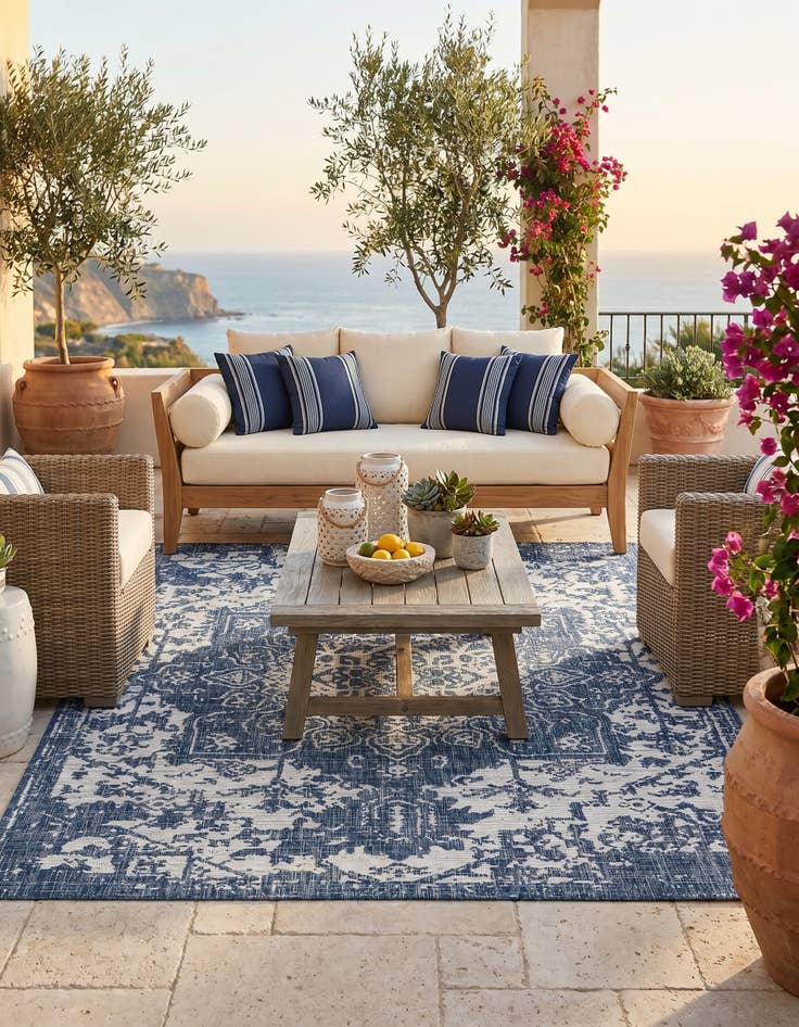 Detail image of 5' 3 x 8' Easy-Clean Jill Zarin Dubai Indoor / Outdoor Rug