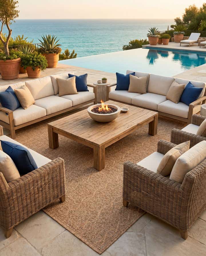 7' x 10' Easy-Clean Modern Indoor / Outdoor Rug