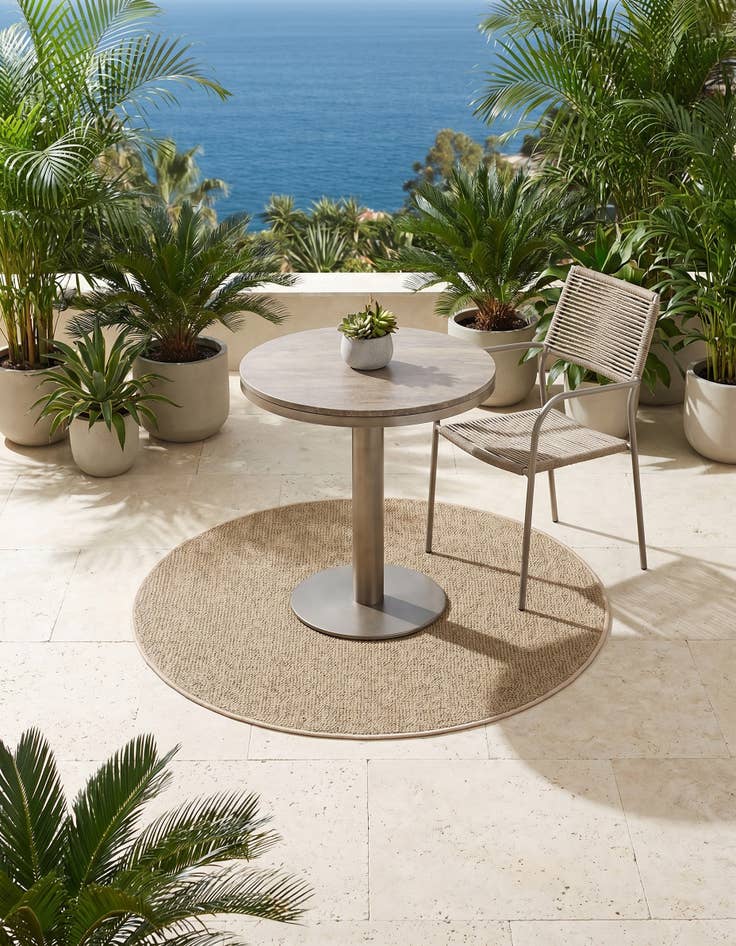 Detail image of 3' 1 x 3' 1 Easy-Clean Solid Indoor / Outdoor Round Rug