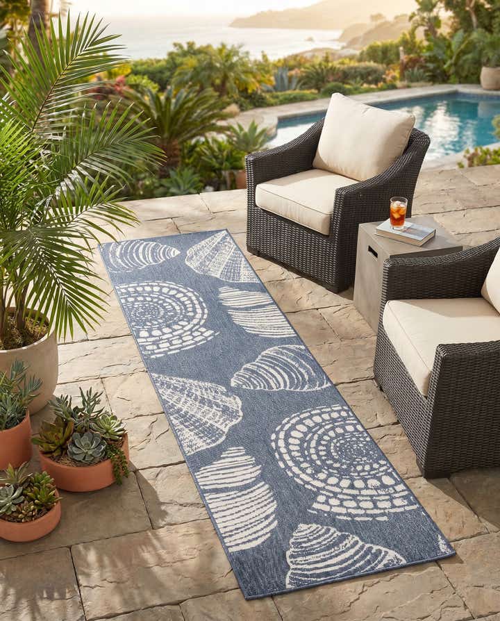 2' x 8' Easy-Clean Coastal Indoor / Outdoor Runner Rug