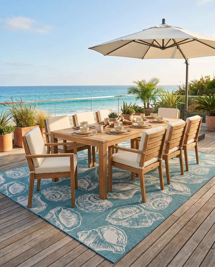 10' x 14' Easy-Clean Coastal Indoor / Outdoor Rug