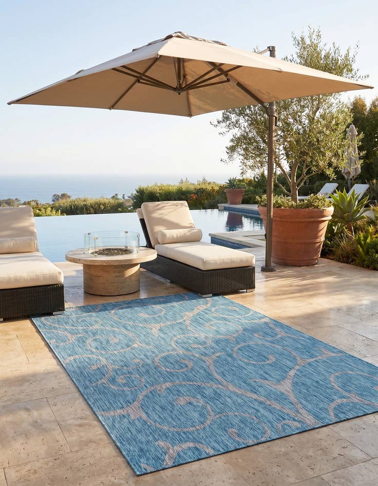 Detail image of 6' x 9' Easy-Clean Botanical Indoor / Outdoor Rug