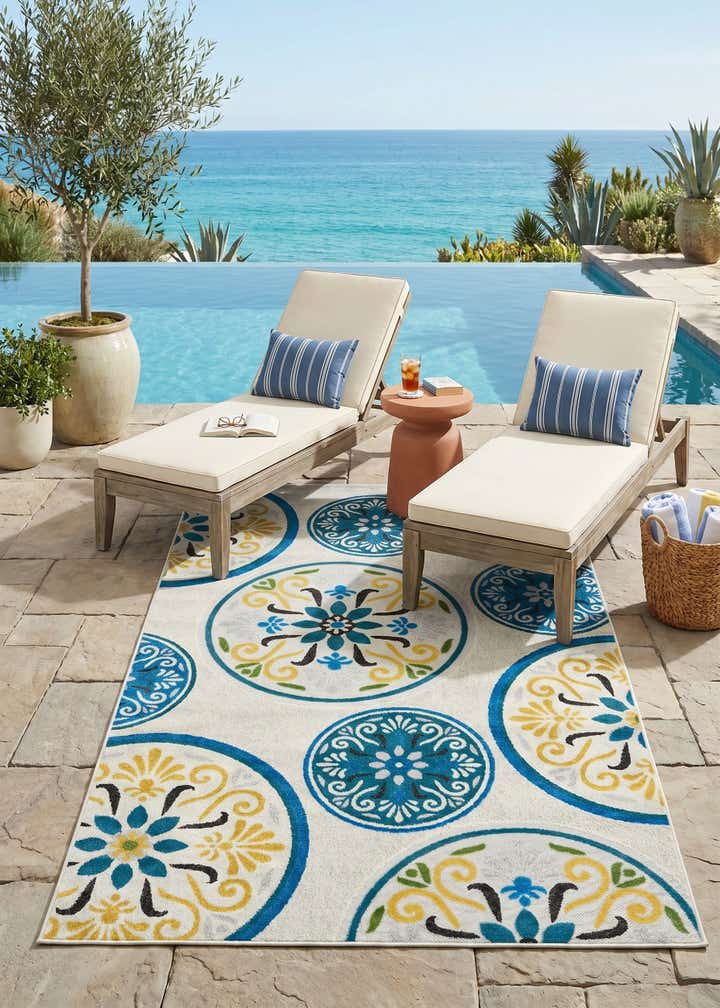 5' x 8' Easy-Clean Modern Indoor / Outdoor Rug