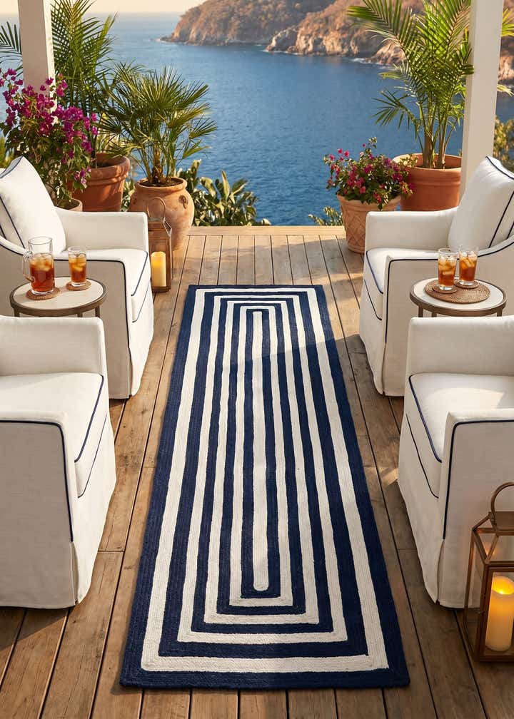 2' 7 x 10' Easy-Clean Eco Verse Washable Indoor / Outdoor Runner Rug