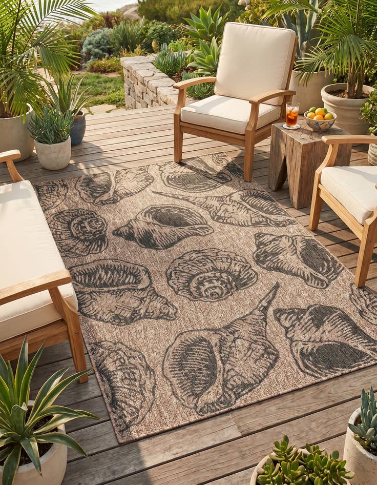 Detail image of 4' x 6' Easy-Clean Coastal Indoor / Outdoor Rug