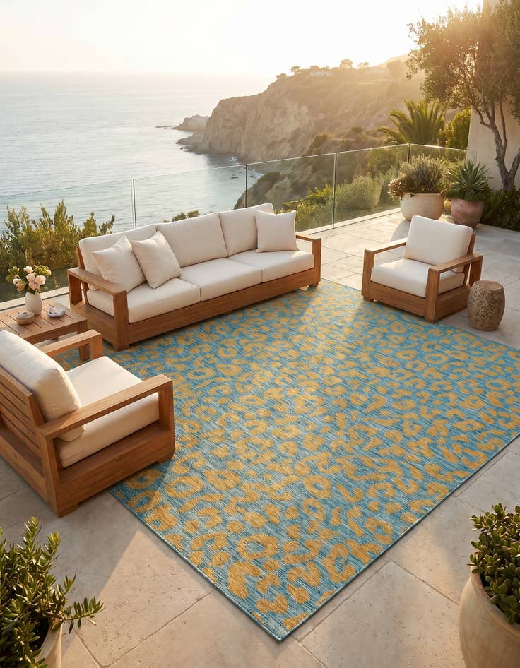 Detail image of 10' x 10' Easy-Clean Safari Indoor / Outdoor Square Rug