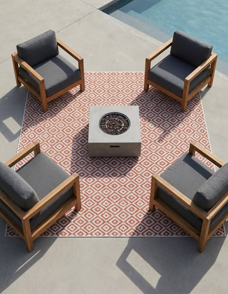 Detail image of 7' 10 x 7' 10 Easy-Clean Jill Zarin Costa Rica Indoor / Outdoor Square Rug