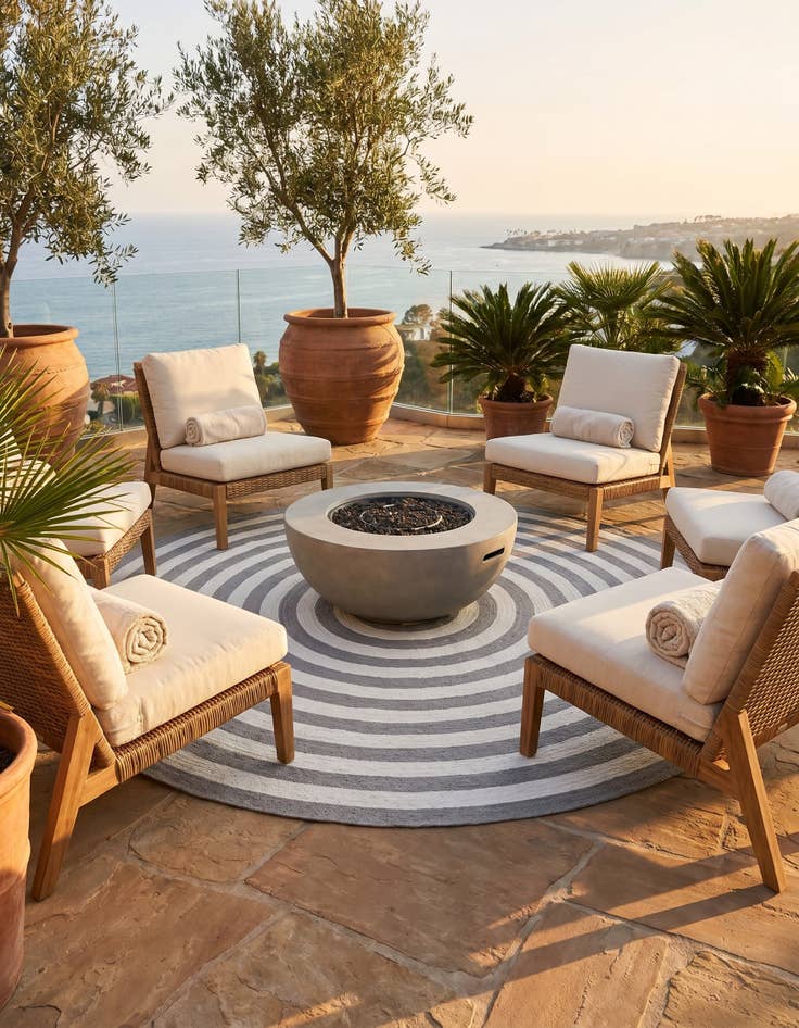 Detail image of 10' x 10' Easy-Clean Eco Verse Washable Indoor / Outdoor Round Rug