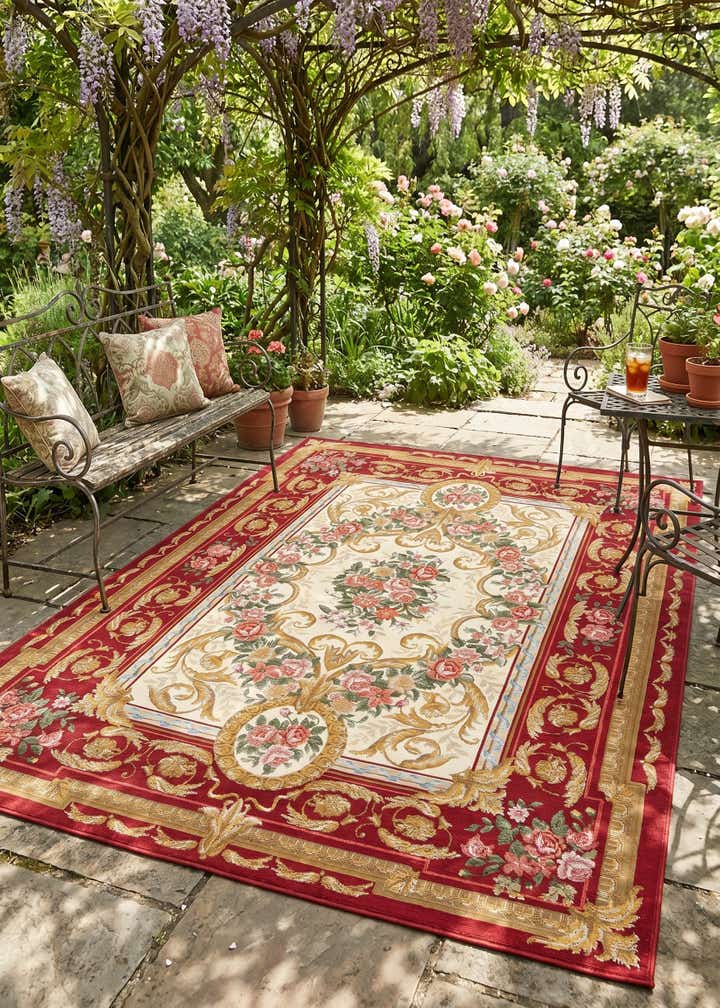 5' x 7' Easy-Clean Traditional Indoor / Outdoor Rug