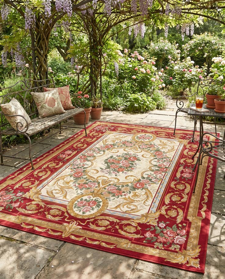 Detail image of 5' x 7' Easy-Clean Traditional Indoor / Outdoor Rug