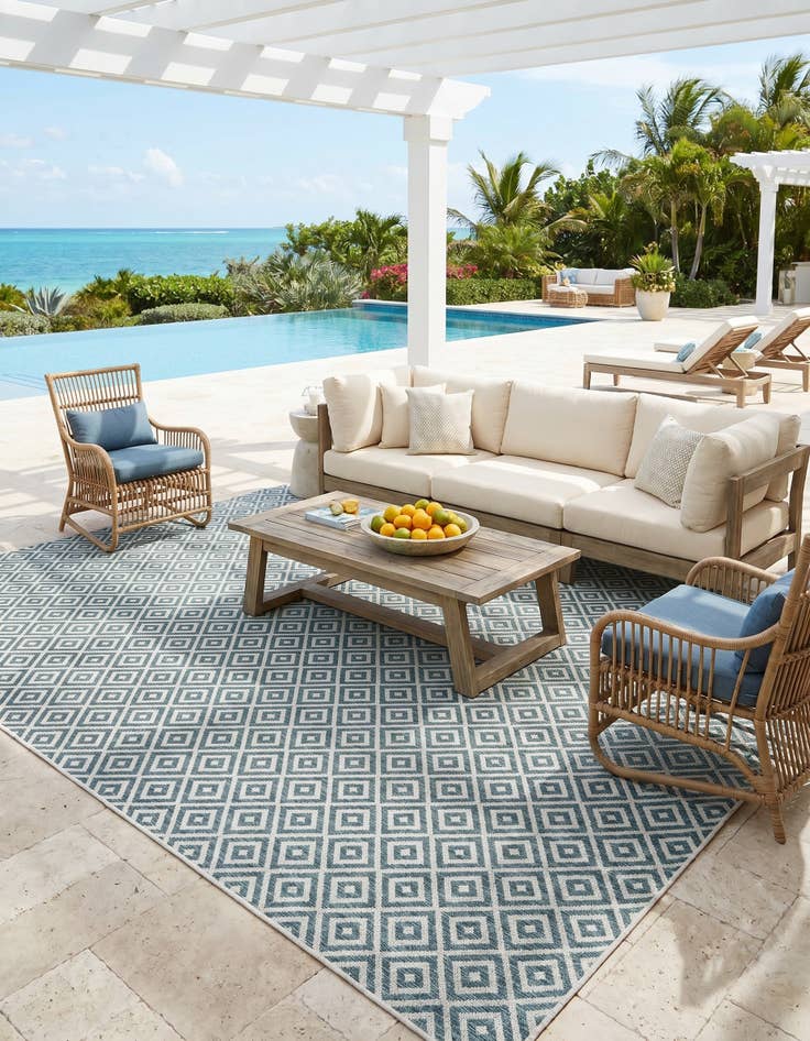 Detail image of 9' x 12' Easy-Clean Jill Zarin Costa Rica Indoor / Outdoor Rug