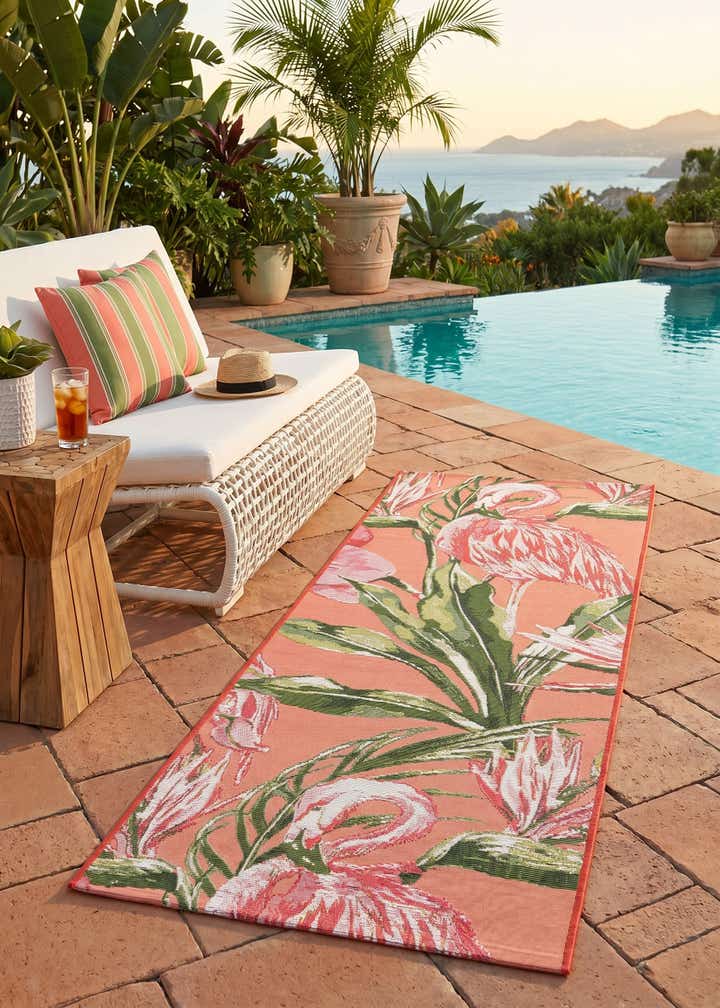 2' x 5' Easy-Clean Botanical Indoor / Outdoor Runner Rug