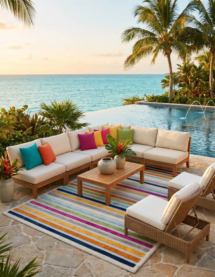 Detail image of 5' 3 x 8' Easy-Clean Aruba Indoor / Outdoor Rug