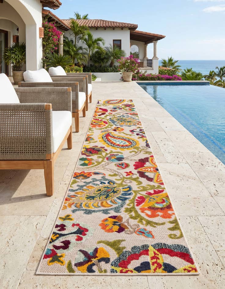 Detail image of 2' 7 x 12' Easy-Clean Casablanca Indoor / Outdoor Runner Rug