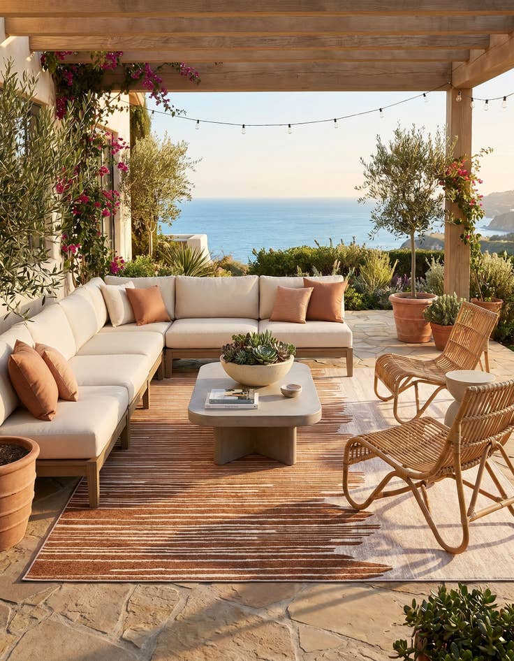 Detail image of 10' x 14' Easy-Clean Modern Indoor / Outdoor Rug