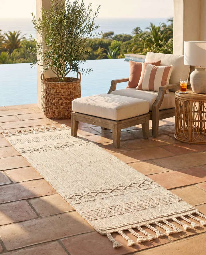 2' 2 x 6' 7 Easy-Clean Eco Bohemian Indoor / Outdoor Runner Rug