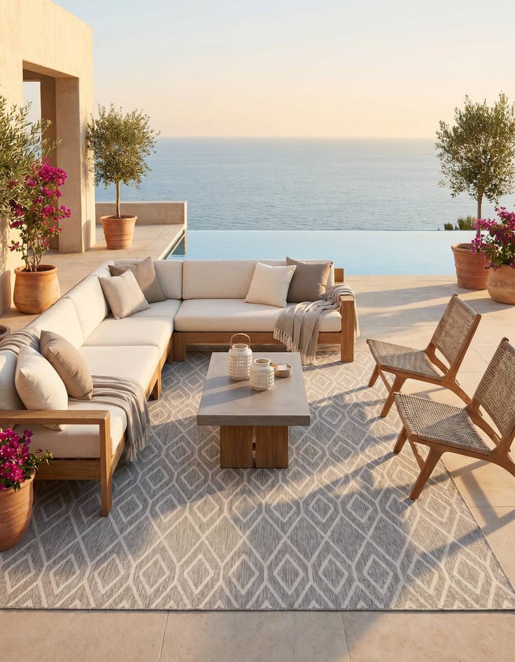 Detail image of 7' 10 x 10' Easy-Clean Jill Zarin Turks and Caicos Indoor / Outdoor Rug