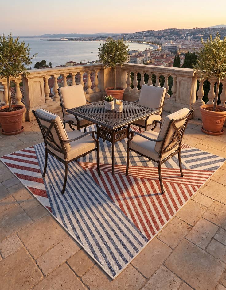 Detail image of 7' 10 x 7' 10 Easy-Clean Jill Zarin Indoor / Outdoor Square Rug