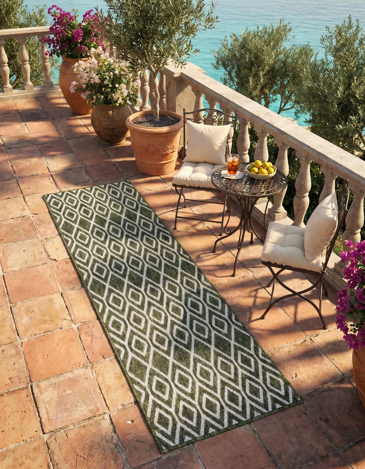 Detail image of 2' x 6' Easy-Clean Jill Zarin Turks and Caicos Indoor / Outdoor Runner Rug