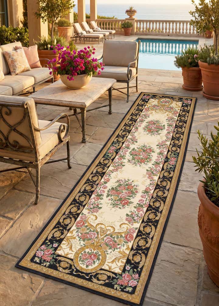 2' 7 x 10' Easy-Clean Traditional Indoor / Outdoor Runner Rug