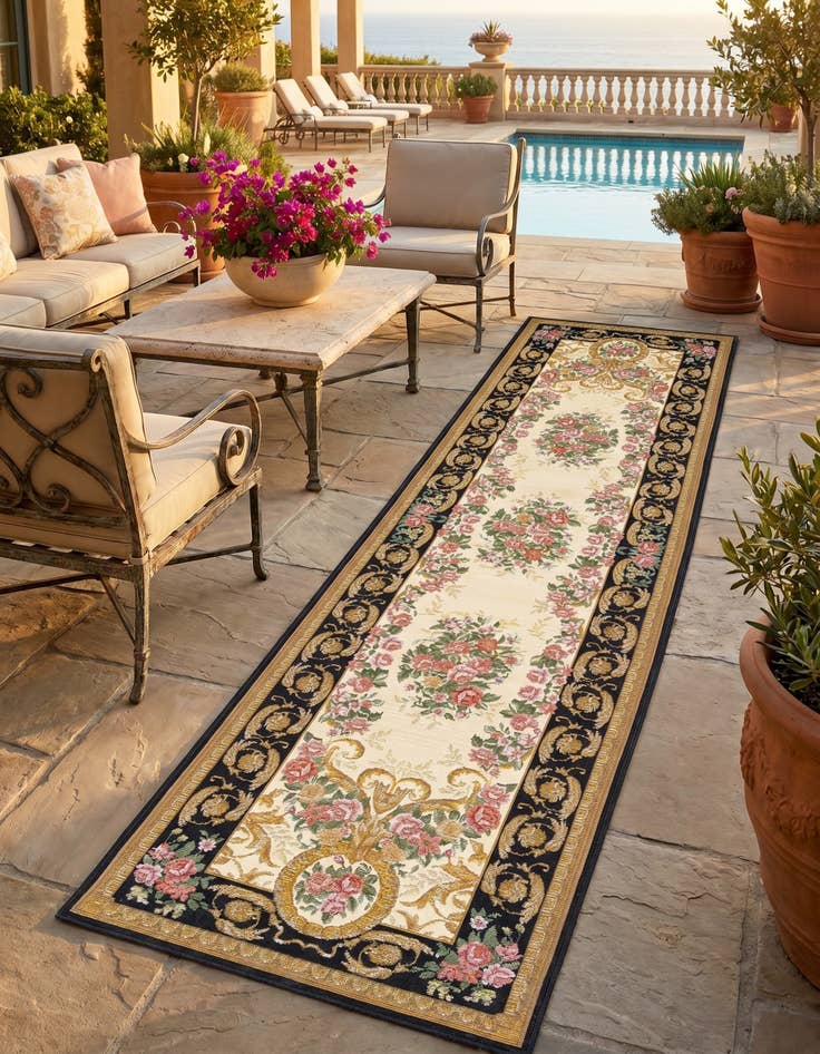 Detail image of 2' 7 x 10' Easy-Clean Traditional Indoor / Outdoor Runner Rug