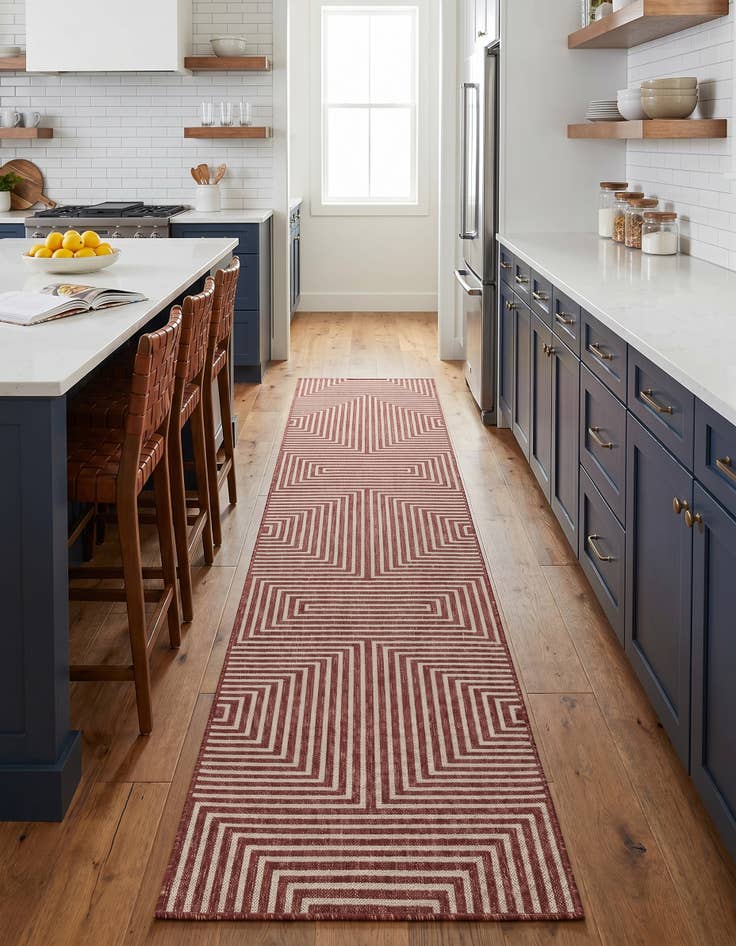 Detail image of 2' 7 x 12' Easy-Clean Modern Indoor / Outdoor Runner Rug