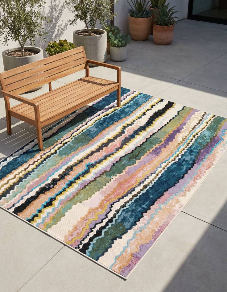 Detail image of 5' x 8' Easy-Clean Modern Indoor / Outdoor Rug