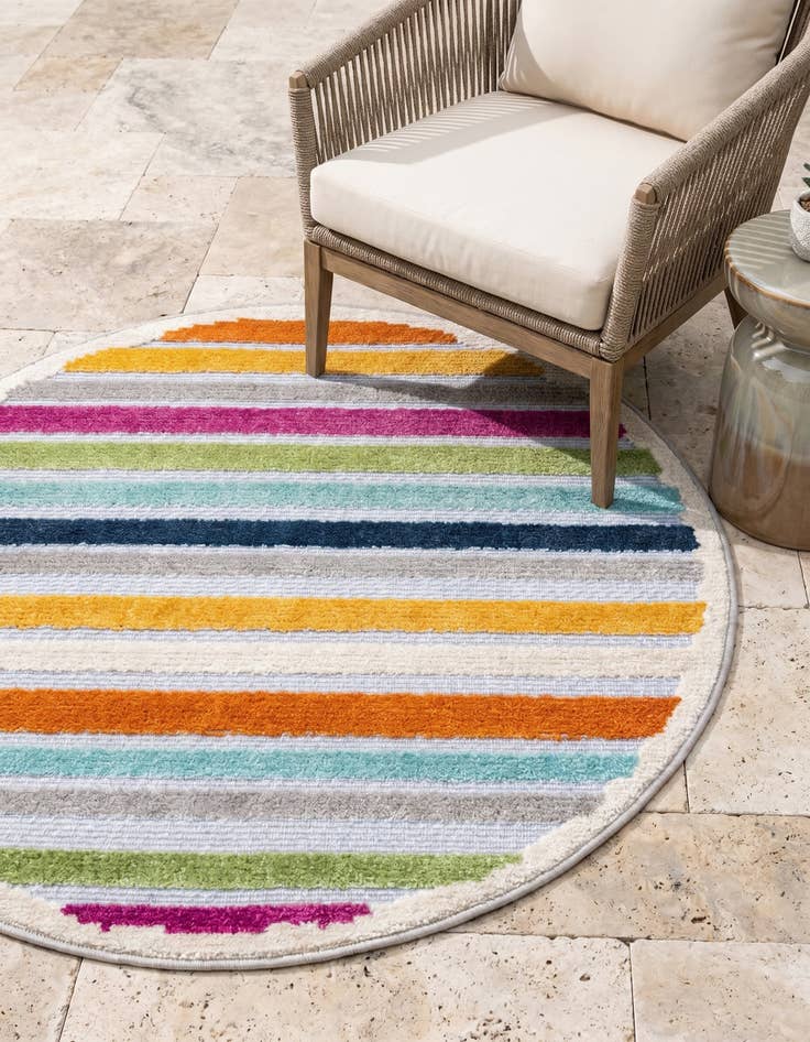 Detail image of 3' 3 x 3' 3 Easy-Clean Aruba Indoor / Outdoor Round Rug