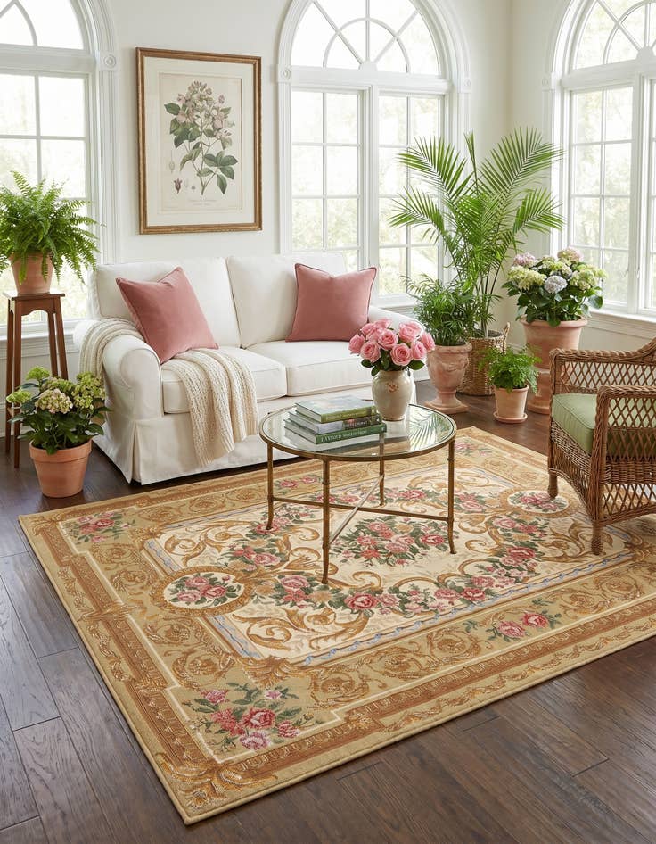 Detail image of 5' x 7' Easy-Clean Traditional Indoor / Outdoor Rug