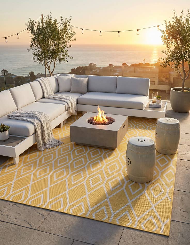 Detail image of 5' 3 x 8' Easy-Clean Jill Zarin Turks and Caicos Indoor / Outdoor Rug